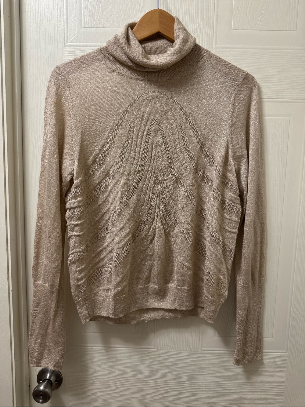 Angel Of The North Light Beige Turtleneck Sweater